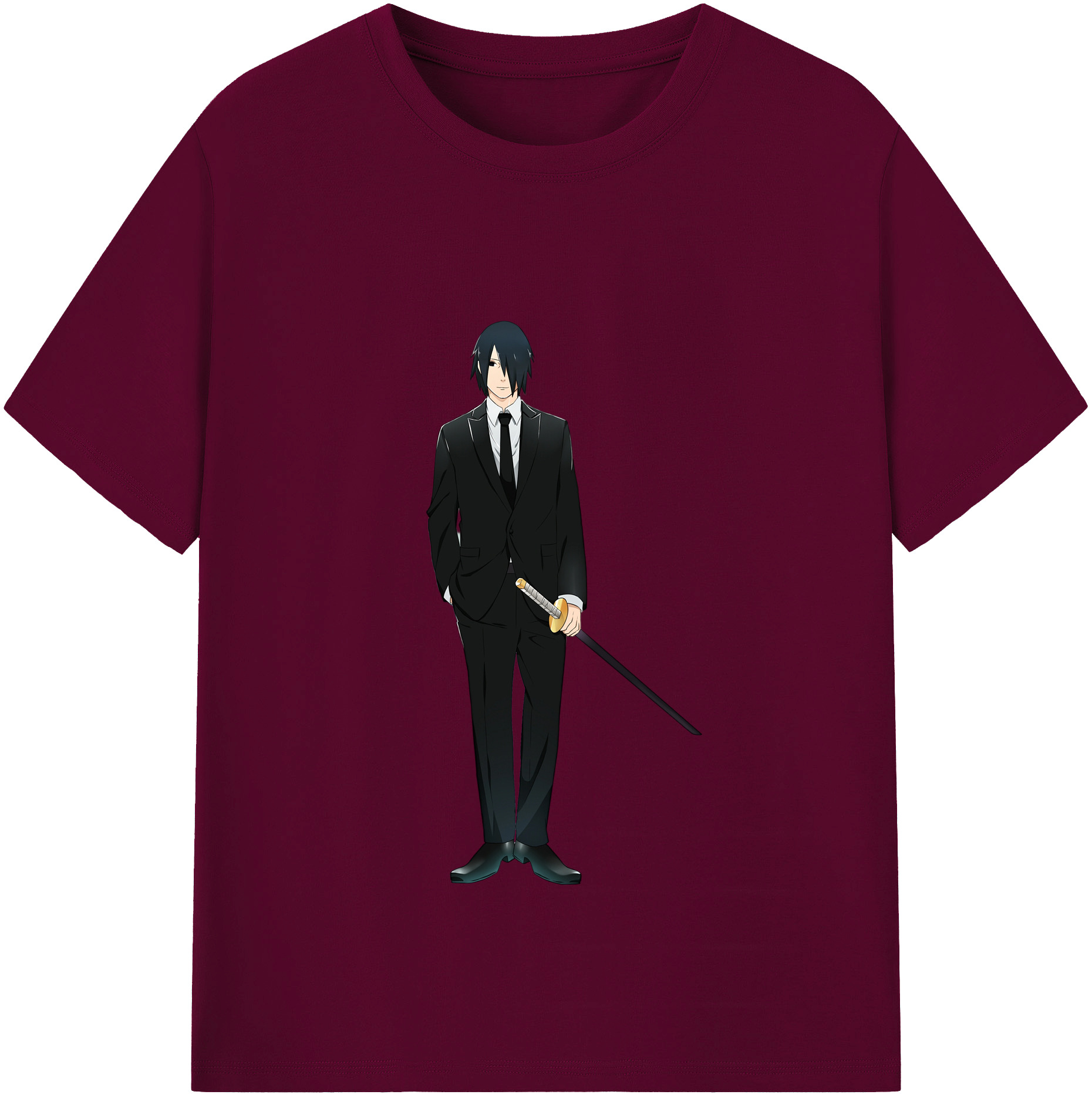 （画像用） NARUTO -ナルト- うちは サスケ Uchiha Sasuke レディースカジュアルプリントTシャツ（綿100％）